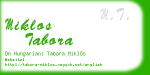 miklos tabora business card